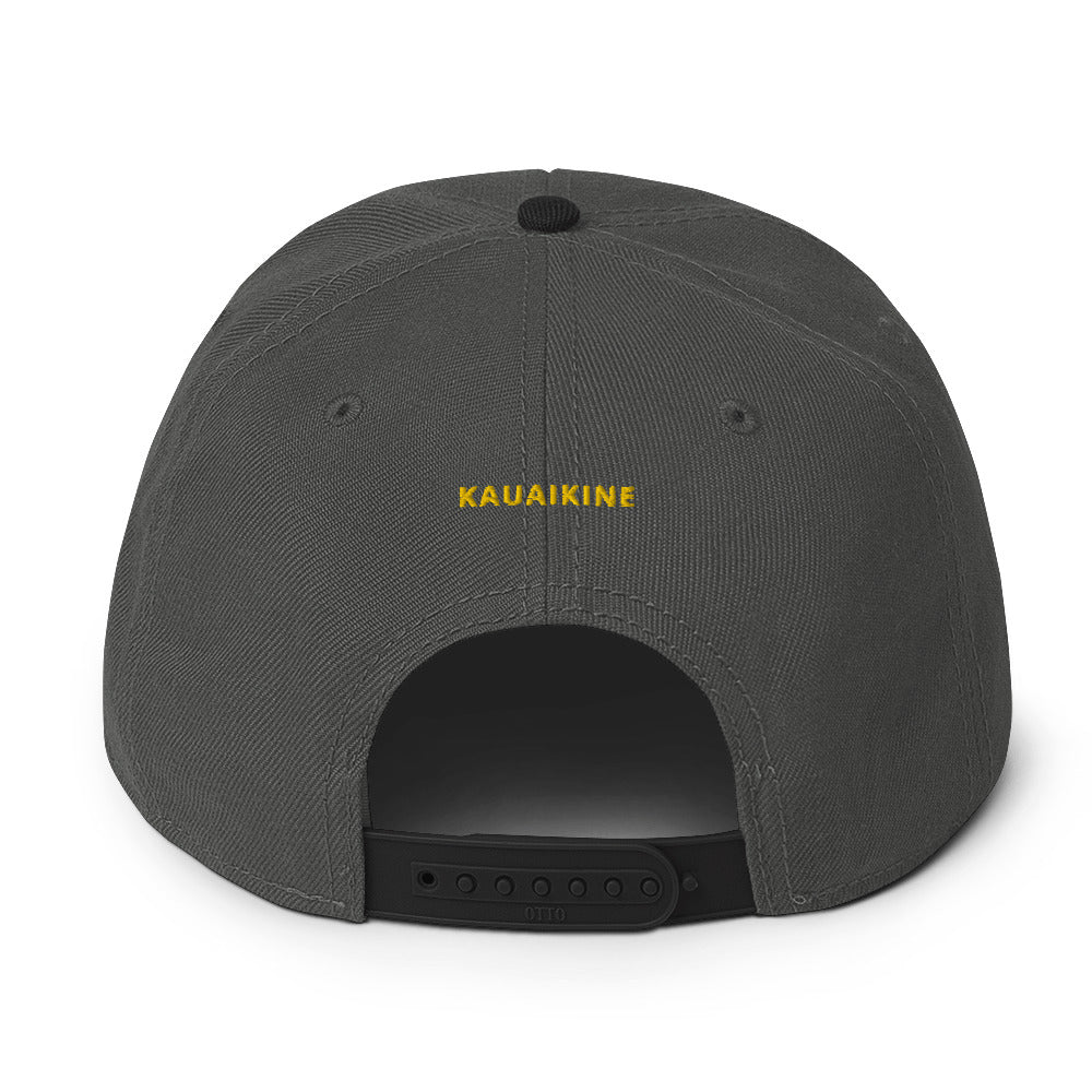 Embroidered KAUAIKINE KILAUEA FISH ON Snapback Hat 12 colors available ON port side FISH starboard side