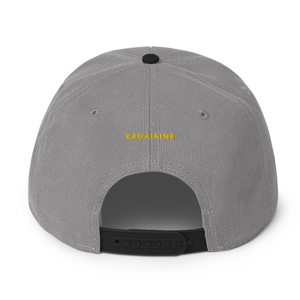 Embroidered KAUAIKINE KILAUEA FISH ON Snapback Hat 12 colors available ON port side FISH starboard side