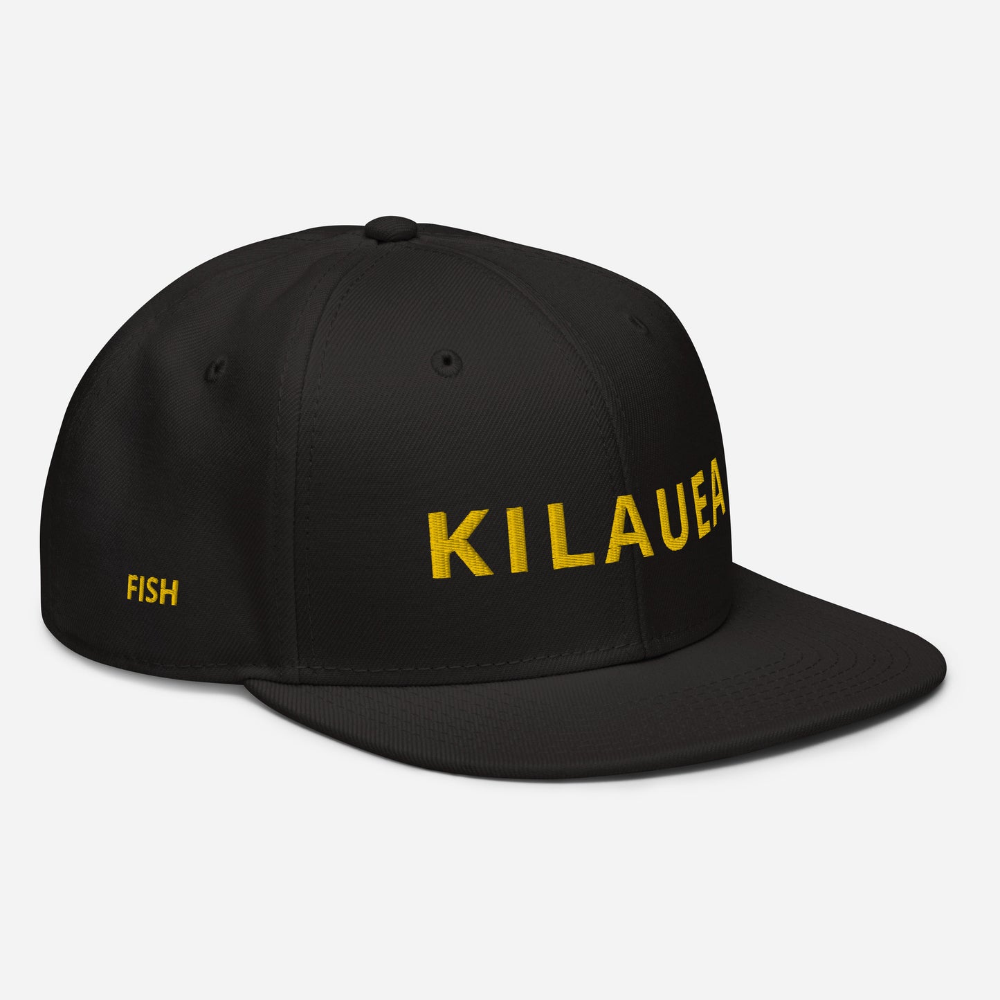 Embroidered KAUAIKINE KILAUEA FISH ON Snapback Hat 12 colors available ON port side FISH starboard side