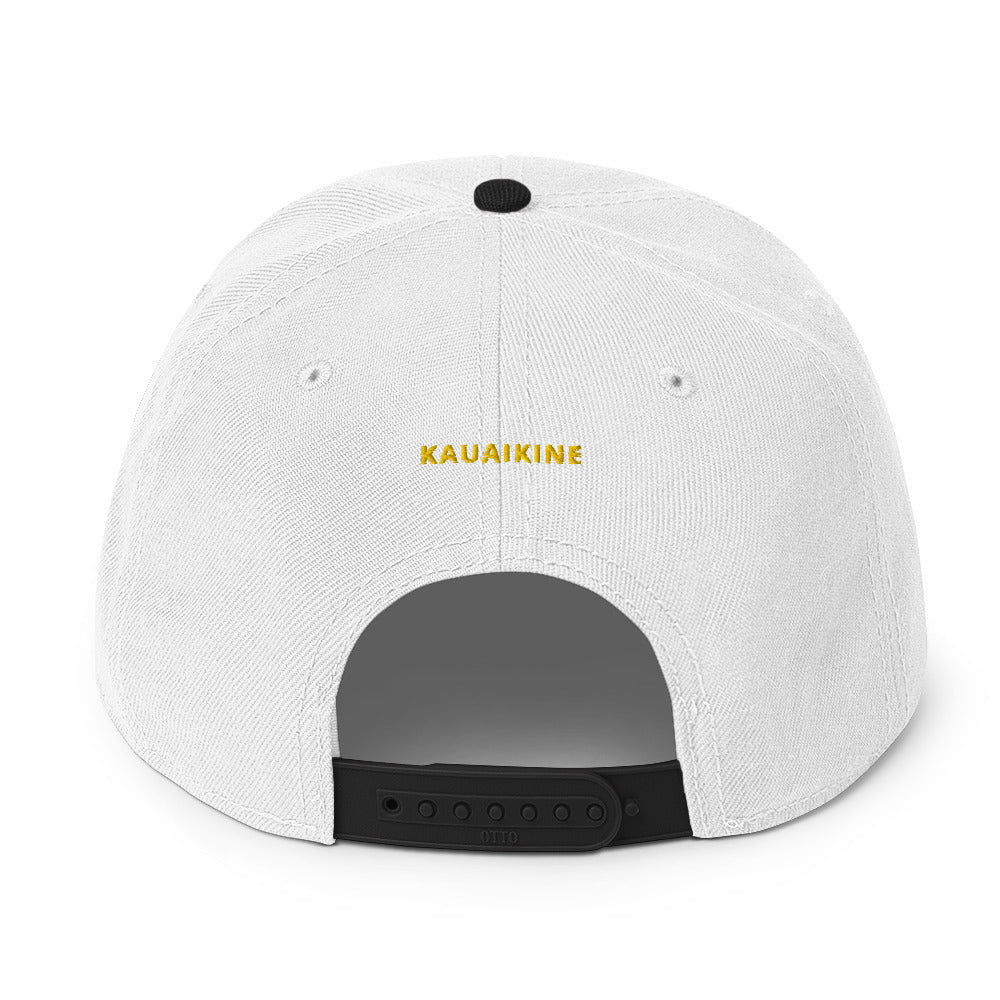 Embroidered KAUAIKINE KILAUEA FISH ON Snapback Hat 12 colors available ON port side FISH starboard side