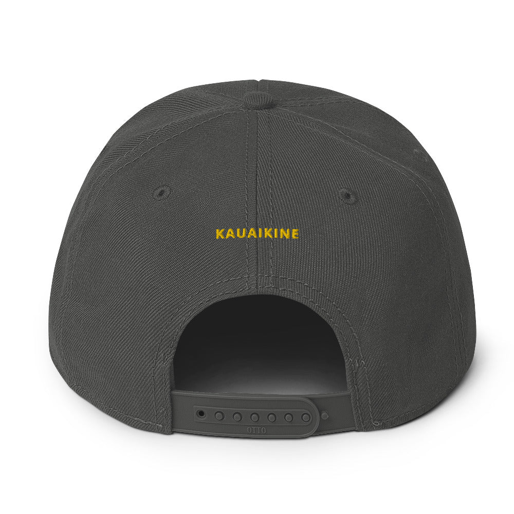 Embroidered KAUAIKINE KILAUEA FISH ON Snapback Hat 12 colors available ON port side FISH starboard side