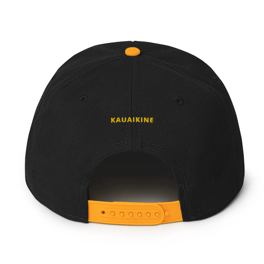 Embroidered KAUAIKINE KILAUEA FISH ON Snapback Hat 12 colors available ON port side FISH starboard side