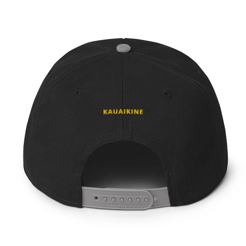 Embroidered KAUAIKINE KILAUEA FISH ON Snapback Hat 12 colors available ON port side FISH starboard side
