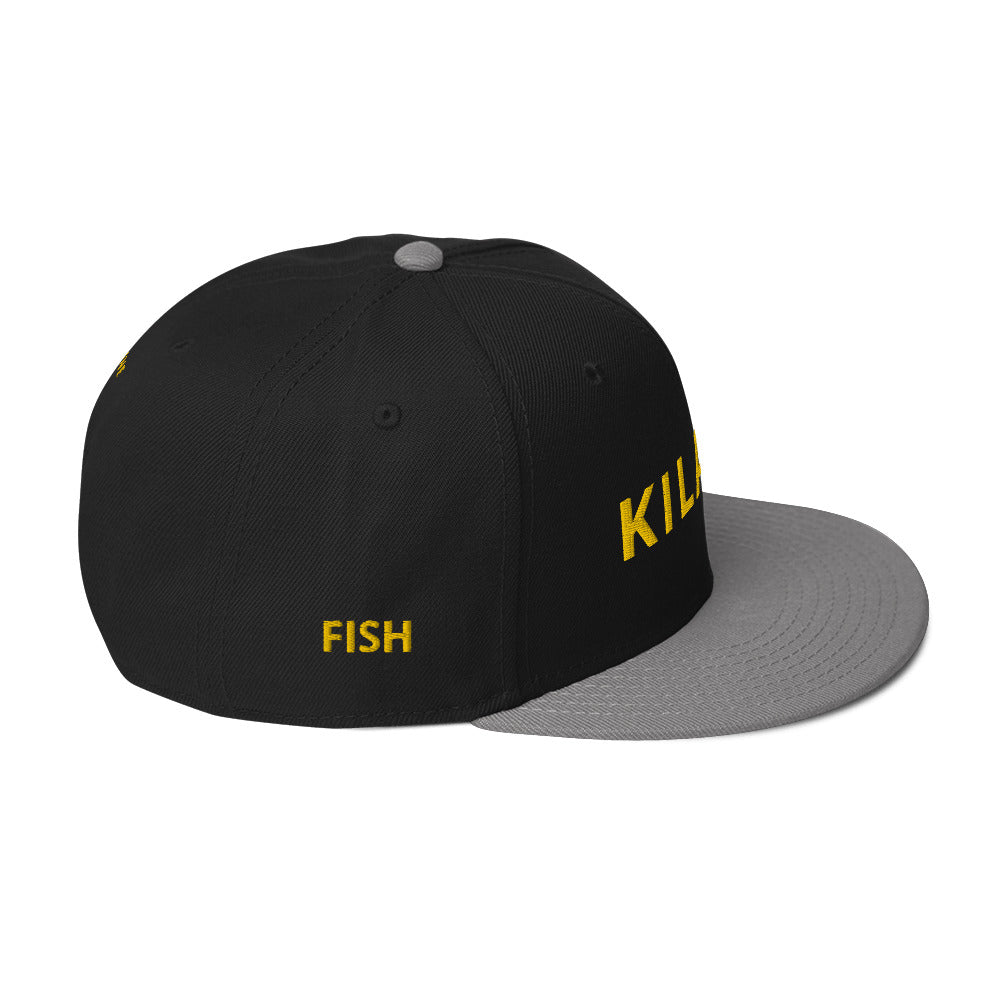 Embroidered KAUAIKINE KILAUEA FISH ON Snapback Hat 12 colors available ON port side FISH starboard side