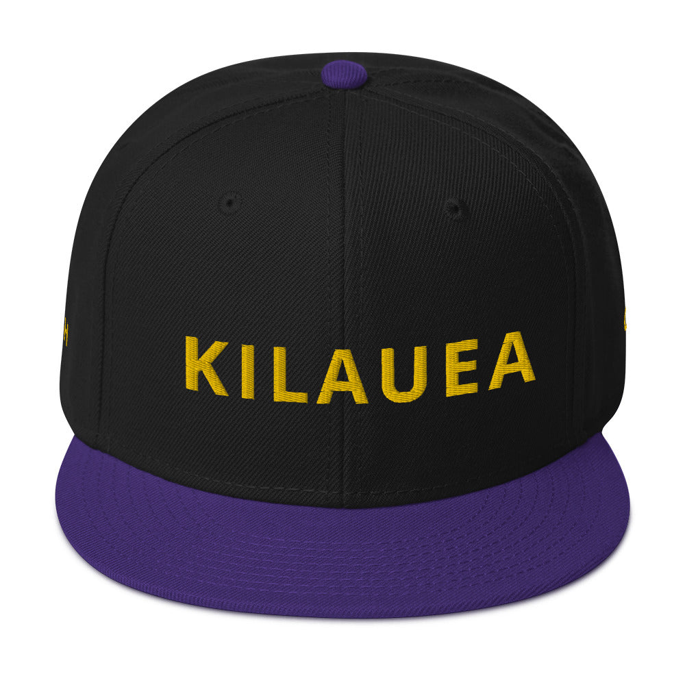 Embroidered KAUAIKINE KILAUEA FISH ON Snapback Hat 12 colors available ON port side FISH starboard side