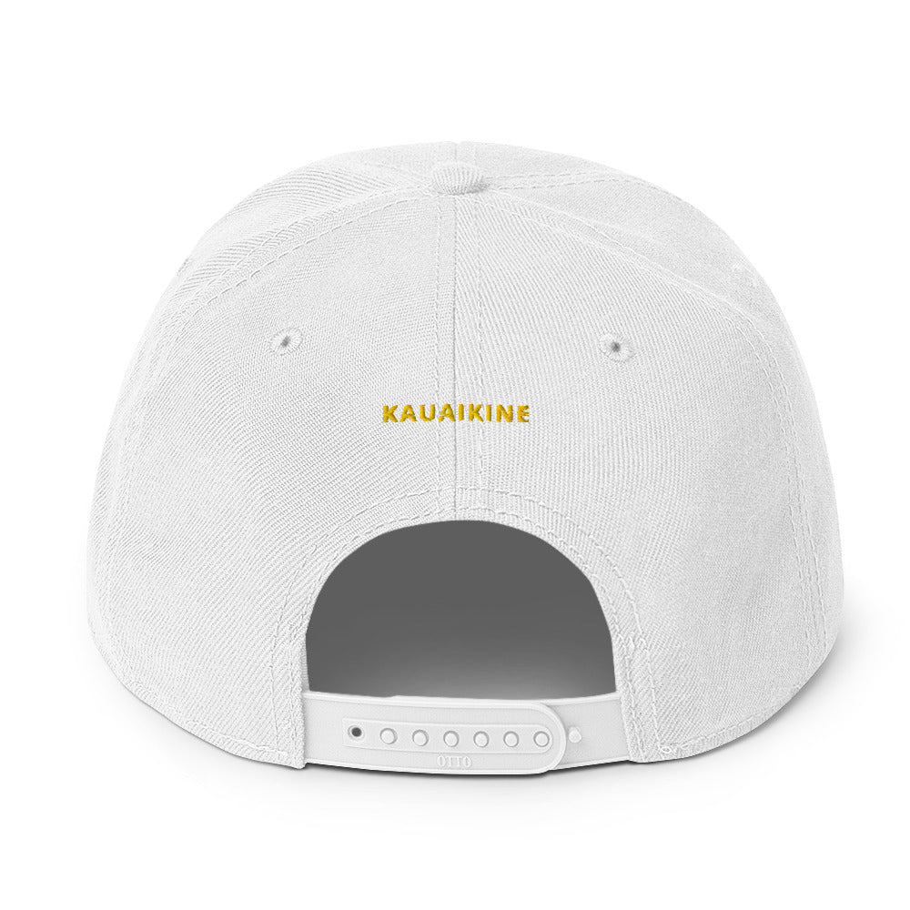 Embroidered KAUAIKINE KILAUEA FISH ON Snapback Hat 12 colors available ON port side FISH starboard side