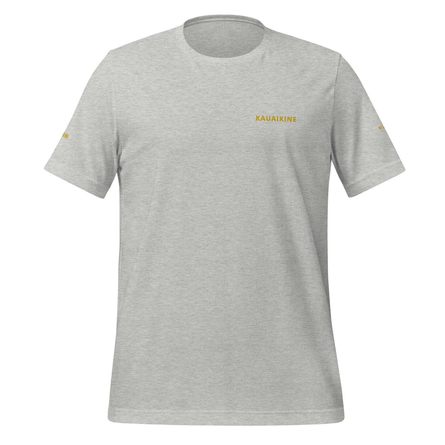 Embroidered KAUAIKINE KILAUEA CREW Unisex t-shirt 6 colors available KILAUEA on one sleeve CREW on the other sleeve