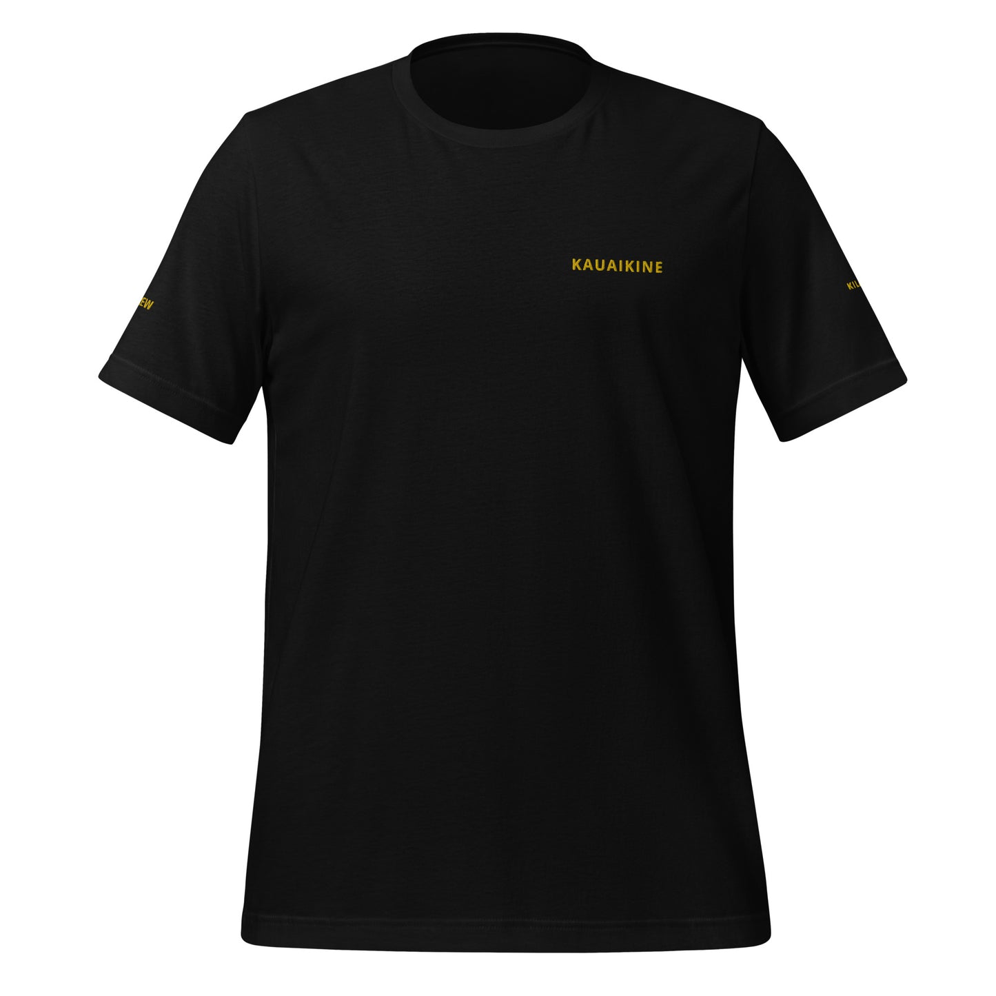 Embroidered KAUAIKINE KILAUEA CREW Unisex t-shirt 6 colors available KILAUEA on one sleeve CREW on the other sleeve